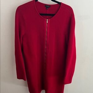 Talbots Red Knit Sweater Jacket